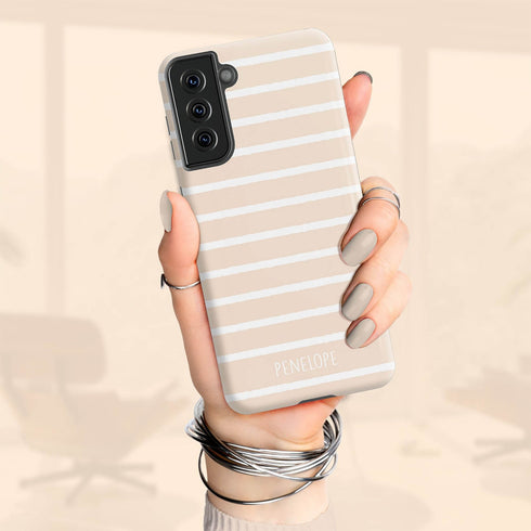 Custom Name Hand Drawn Pastel Stripes Galaxy Case