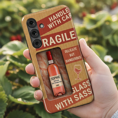 Personalized Fragile Wine Bottle Galaxy Case