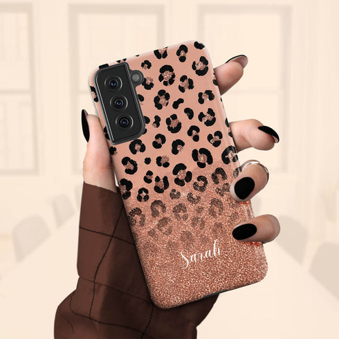 Personalized Leopard Glow Galaxy Case