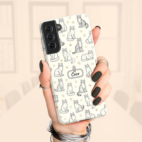 Personalized Cat Doodle Tag Galaxy Case