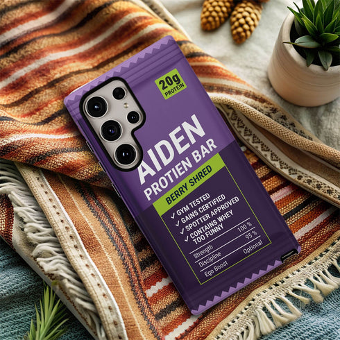 Personalized Gym Rat Protein Power Bar Galaxy Case