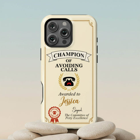 Personalized Introvert Champion of Avoiding Calls iPhone Case