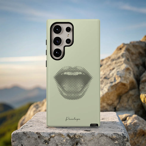 Personalized Pop Art Halftone Lips Galaxy Case