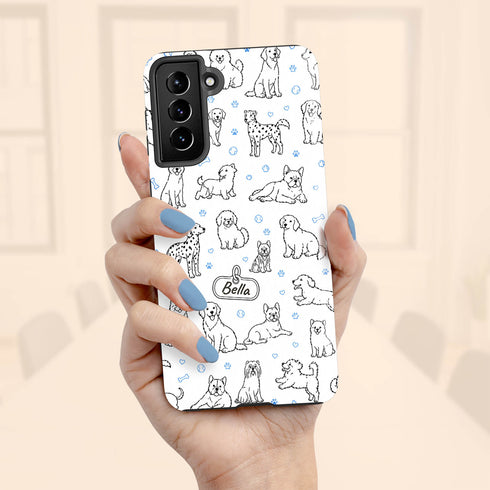 Personalized Dog Doodle Tag Galaxy Case