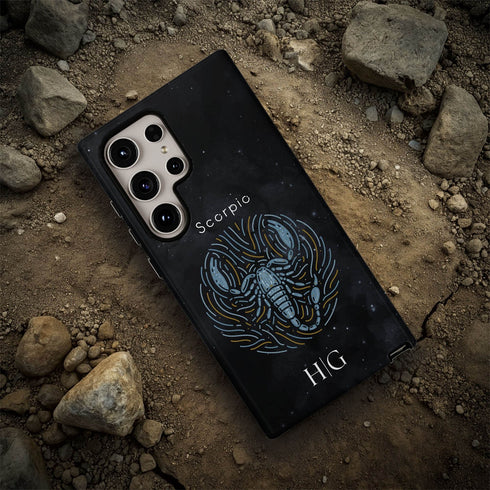 Personalized Black Zodiac Horoscope Sign Galaxy Case