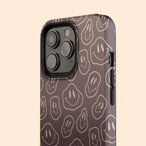Melting Smiley Face Custom Initials iPhone Case
