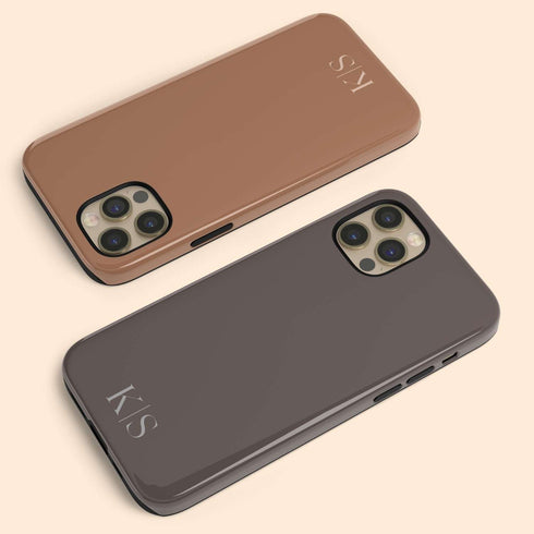 Custom Initials Earth Tones Monogram iPhone Case - Light