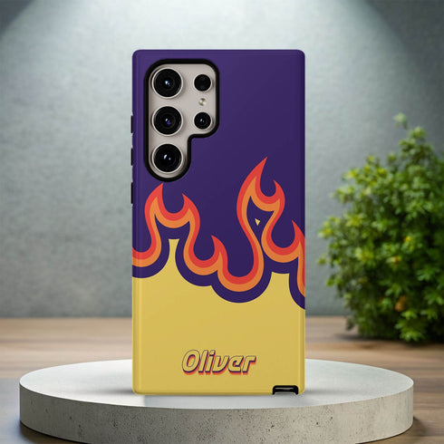 Personalized Cool Flame Effect Galaxy Case