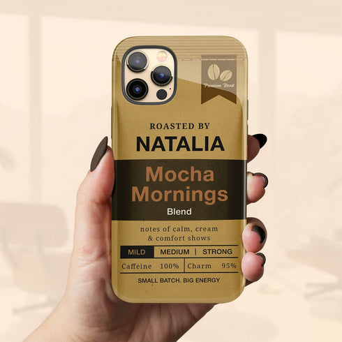 Personalized Morning Fuel Coffee Bean Bag iPhone Case