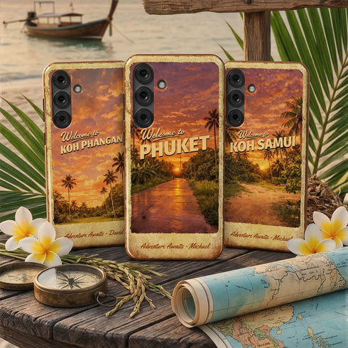 Custom Tropical Island Escape Galaxy Case