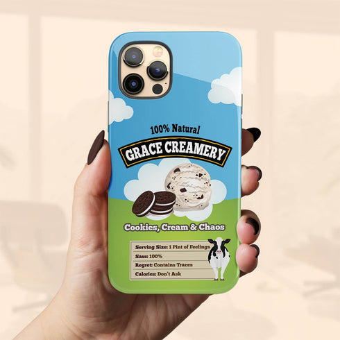 Personalized Emotional Support Ice Cream Pint iPhone Case