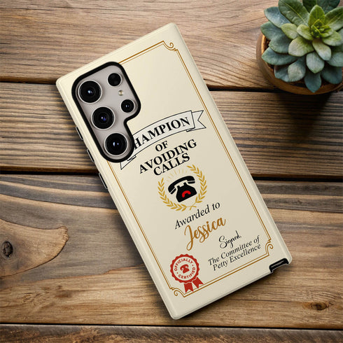 Personalized Introvert Champion of Avoiding Calls Galaxy Case