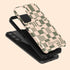 Custom Name Retro Geometric Checkerboard Galaxy Case
