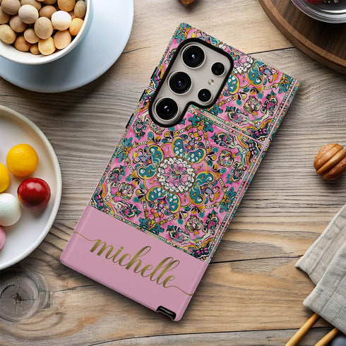 Custom Name Mandala Boho Floral Galaxy Case