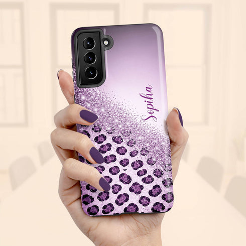 Personalized Leopard Glam Galaxy Case