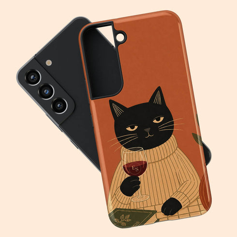 Personalized Zen Wine Cat Galaxy Case