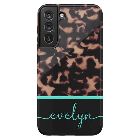 Custom Name Dark Tortoiseshell Galaxy Case