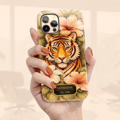 Personalized Royal Tiger Garden iPhone Case