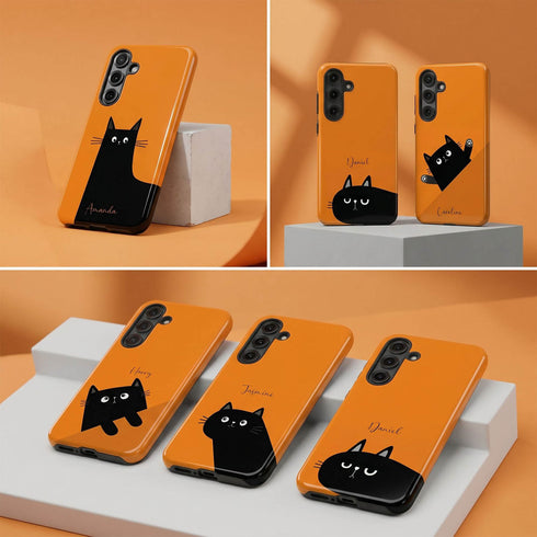 Personalized Cute Cat Mood Galaxy Case