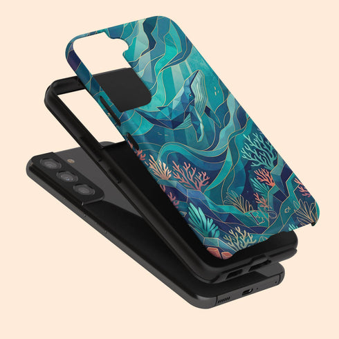Personalized Polygon Glass Whale Galaxy Case