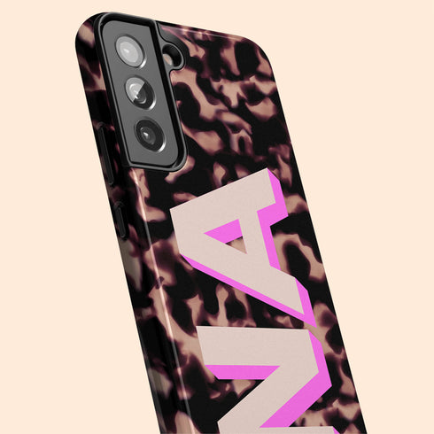 Custom 3D Initials Dark Tort Galaxy Case