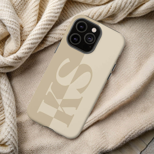 Personalized Minimalist Two-Tone Terra iPhone Case