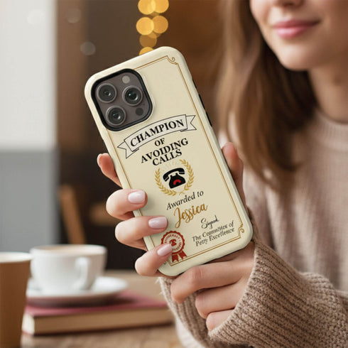Personalized Introvert Champion of Avoiding Calls iPhone Case