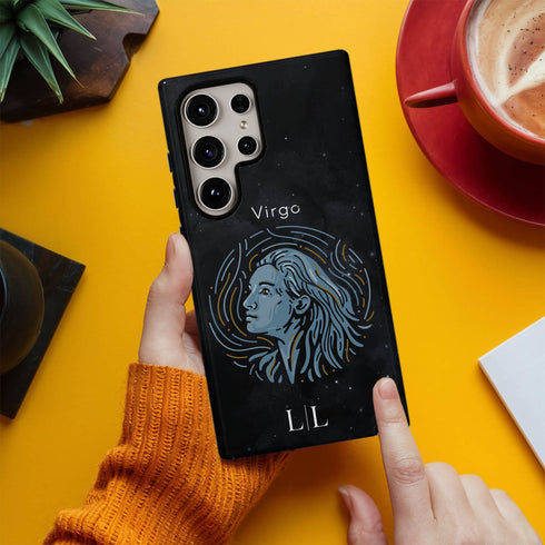 Personalized Black Zodiac Horoscope Sign Galaxy Case