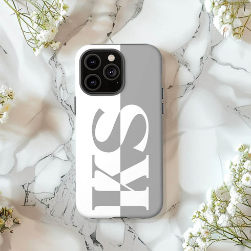 Personalized Minimalist Two-Tone Solid iPhone Case