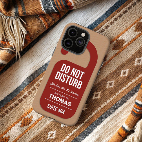 Personalized Hotel Charm Do Not Disturb iPhone Case