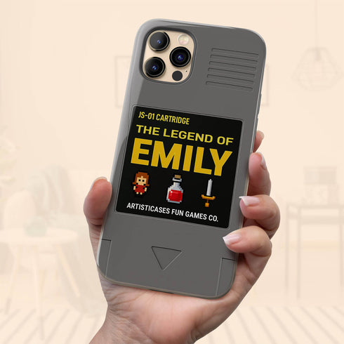 Personalized Pixel Retro Game Cartridge iPhone Case