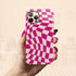 Custom Initials Wavy Groovy Checkerboard iPhone Case