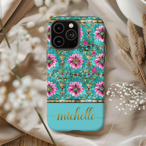 Custom Name Mandala Boho Floral iPhone Case