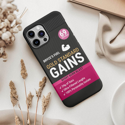 Personalized Gym Rat Protein Powder iPhone Case