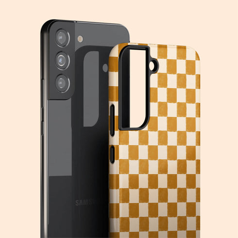 Custom Initials Watercolor Checkerboard Galaxy Case