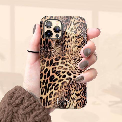 Exotic Leopard Custom Initials iPhone Case