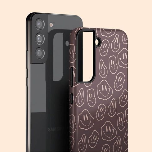 Melting Smiley Face Custom Initials Galaxy Case