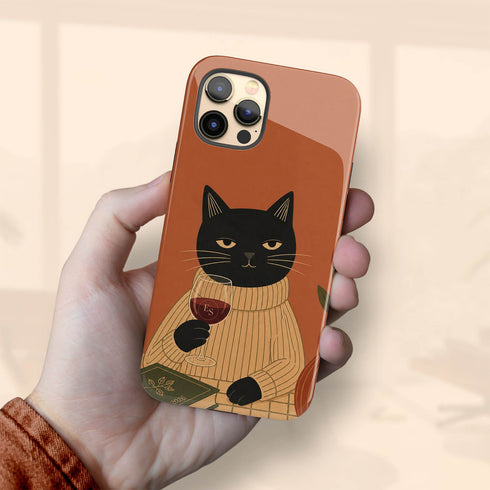 Personalized Zen Wine Cat iPhone Case