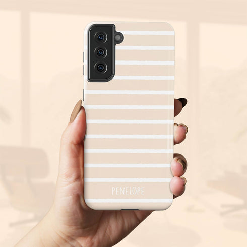 Custom Name Hand Drawn Pastel Stripes Galaxy Case