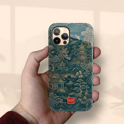 Personalized Golden Pagoda Garden iPhone Case