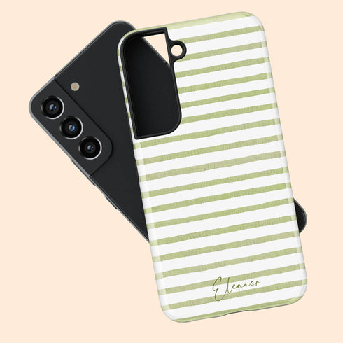 Personalized Coastal Stripes Galaxy Case