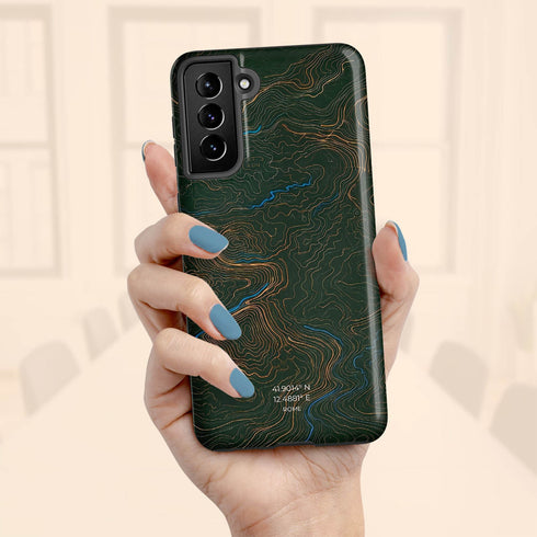 Personalized Midnight Topography Galaxy Case