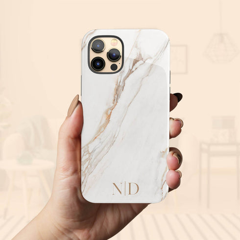 Custom Initials Marble iPhone Case