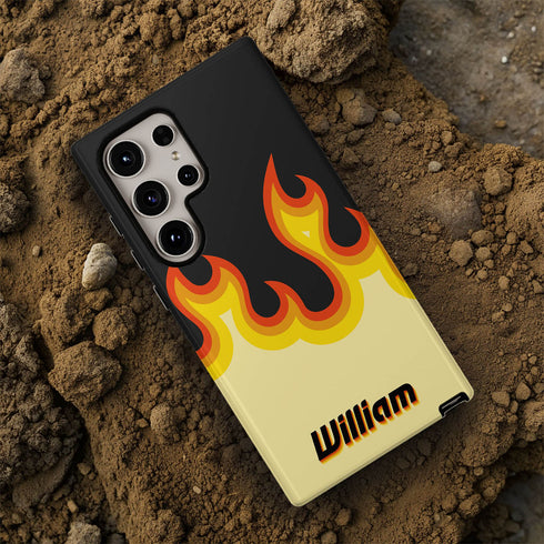 Personalized Cool Flame Effect Galaxy Case