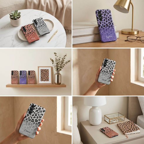 Personalized Leopard Glow Galaxy Case