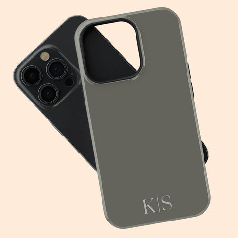 Custom Initials Earth Tones Monogram iPhone Case - Light