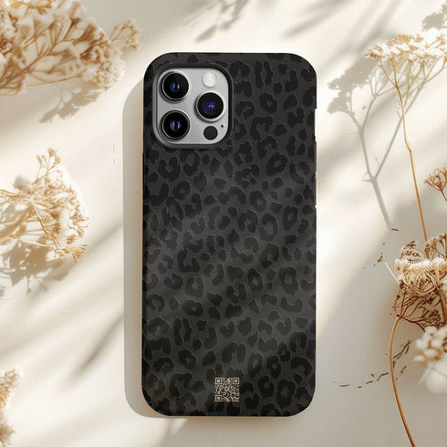 Custom QR Code Dark Leopard iPhone Case