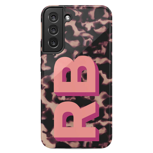 Custom 3D Initials Dark Tort Galaxy Case