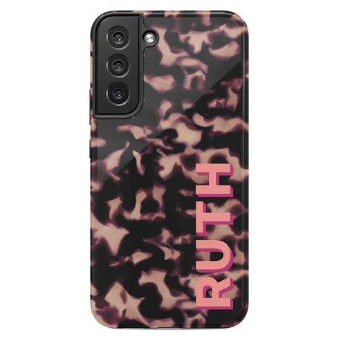 3D Custom Name Dark Tort Galaxy Case