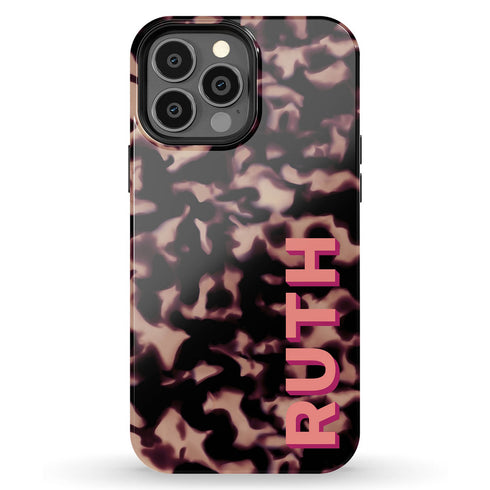 3D Custom Name Dark Tort iPhone Case